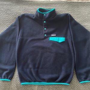Patagonia Synchilla Lightweight Fleece snap up jacket, mens medium.